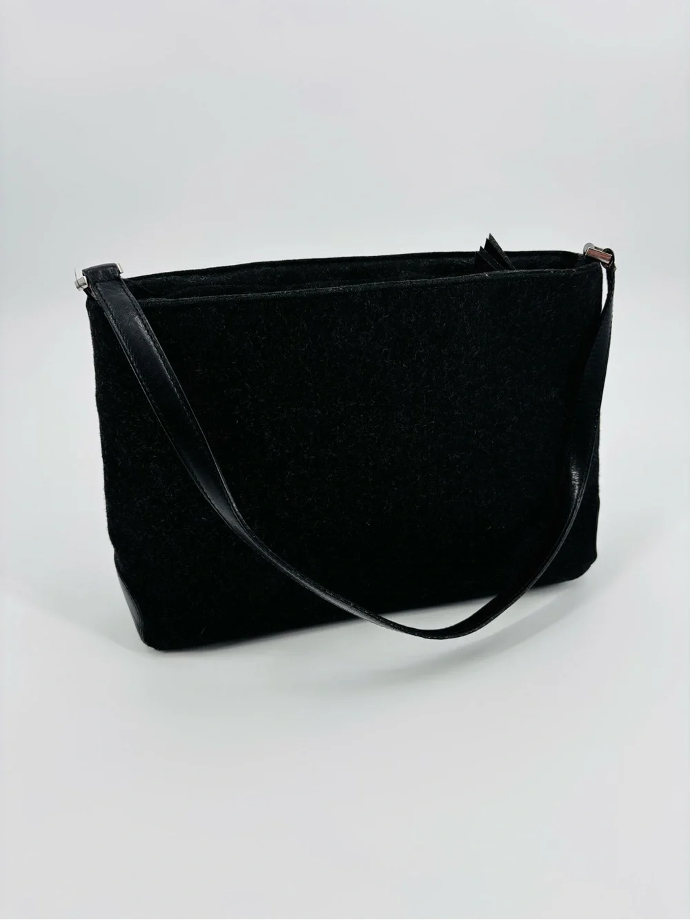 Vintage Kate Spade made in italy tweed black shoulder bag